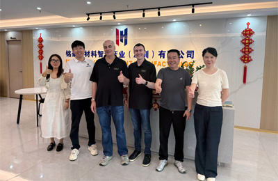 Overseas clients visit for a site inspection to discuss new product collaboration and mutual success