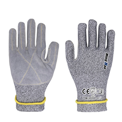 HPPE lengthened anti cutting leather gloves