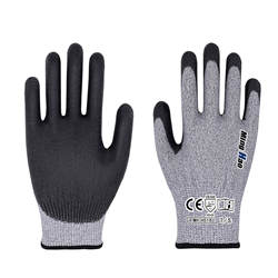 Pu palm coated hPPE anti cutting gloves (dark gray)