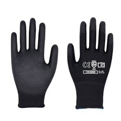 Pu palm coated hPPE anti cutting gloves (black)