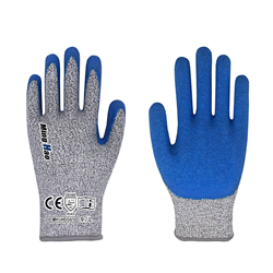 乳胶HPPE防割皱纹手套（蓝色）