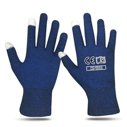 Warm game gloves (blue two finger touch screen)