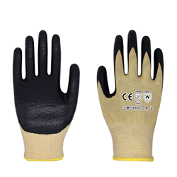 Aramid nitrile coated anti cutting gloves